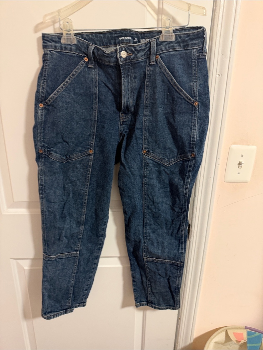 Old Navy Women's Dark Blue Relaxed Carpenter Jeans